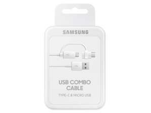 Samsung Combo Kabel USB Typ C   Micro USB   Weiß BULK   EP DG930DWEGWW