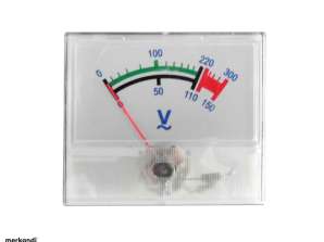 Analog panel voltmeter 300VAC with white dial