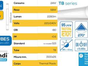 Tub LED T8 G13 24W 150cm - Lumina rece