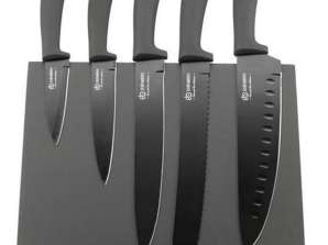 EB-956 Edënbërg Knife Set with Magnetic Block 6 Pieces - Black