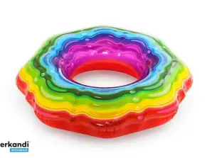 Oppustelig donut rainbow candy 115cm Bestway