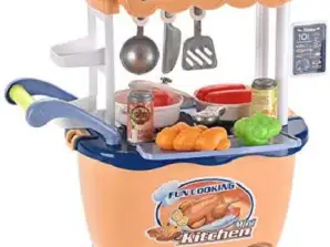 28-piece mini kitchen play cart
