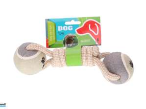 Šunų žaislas - virvė su dviem kamuoliukais Naminių gyvūnėlių žaislai