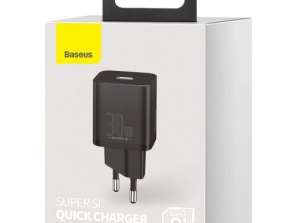 Зарядний пристрій Baseus Travel Charger Super Si 1C Quick Charger PD 30W EU Black (CCSUP