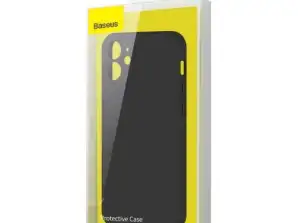 Baseus iPhone 12 mini Hülle Liquid Silica Gel Schwarz (WIAPIPH54N-YT01)