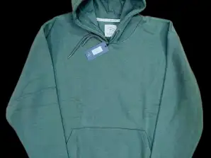 Men's Big Sizes 3XL to 5XL Fleece Hooded Sweatshirt in Olive & Grey by Newport Bay