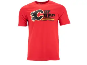Fanatikai NHL ikoniškas gimtasis miestas C raudonų marškinėlių Calgary Flames M - 3XL