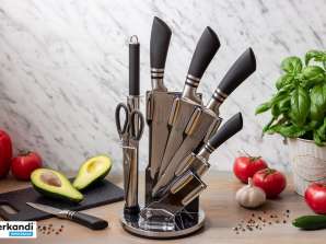 EB-905 Edënbërg Black Line - Knife Set with Luxury Knife Holder - 8 Pieces