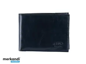 8122P Men's Wallet - PU Leather with GTS Moda Italia Logo, ID Case, 3 Card Holders, Coin Case, and Banknote Divider