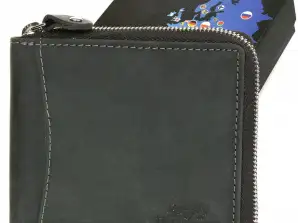 Men's leather wallet brown nubuck horizontal leather Beltimore R85