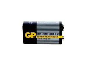 Batterie GP (9V) SUPERCELL Zink carbone 6F22, 1604S-B, (1 batterie / shri