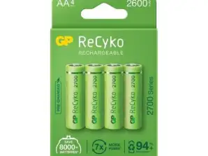 GP Battery  AA  Rechargeable NIMH R6/AA  270AAHCE EB4   4 batteries /