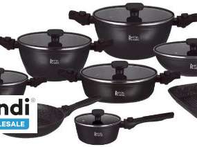 33-Piece Complete Stone Cookware Set with Removable Handle - Suitable for All Types of Fires