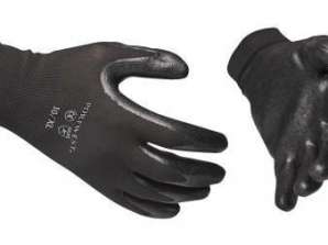Εμποτισμένα γάντια PU | Μαύρο | 11'