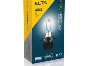 Elta VisionPro | lemputės | 12V 55W PX22d HiR2 | + 150% padidintas ryškumas 3700K | 2 švirkštų pakuotė