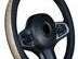 Steering wheel protector with black leather trim golden brown 38 cm