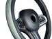 Steering Wheel Protector with Grey Leather Trim Silver 38 cm