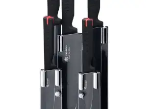 EB-926 Ensemble de couteaux avec porte-couteaux de luxe - 6 pièces - Revêtement en céramique