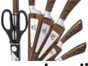 Conjunto de facas de aço inoxidável Premium com cabo de madeira e acessórios