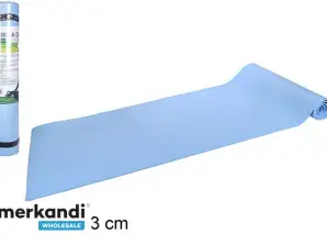 Blauwe PVC yogamat 180x50x0.3cm - groothandel verpakking van 6 stuks per doos