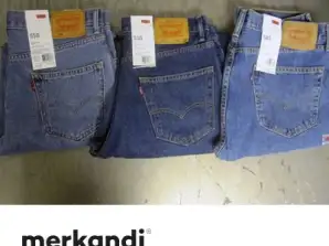 Variedade de jeans masculinos Levi's 505/550 - pacote de atacado de 24 peças, vários tamanhos e lavagens