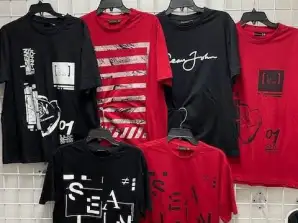 Sean John vīriešu T-kreklu šķirņu komplekts ar īsām piedurknēm - 48 vienību vairumtirdzniecība