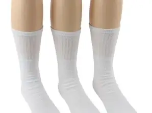 Chaussettes Tube Blanches Homme - Taille 10-13 - 96 Paires