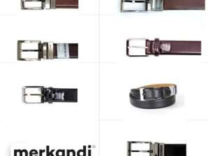 Geoffrey Beene Men's Premium Leather Belts - Assorted Styles & Colors, 12 Piece Pack