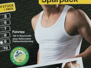 Herren weißes Unterhemd Tank Top - 4er Pack  Unterwäsche  Feinripp