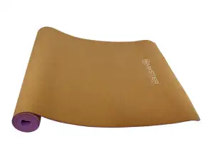 Træningsmåtte MASTER Yoga 4 mm - 183 x 61 cm - kork - violet