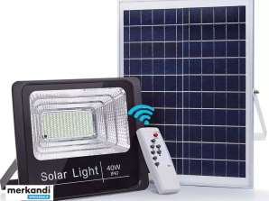 Kit phare LED dimmable 40W 6500k IP67 avec panneau solaire et télécommande