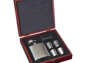 Hip Flask Stainless 0,23 litre set