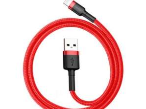 Baseus Lightning Cafule-kabel 2.4A 0.5m rød + rød (CALKLF-A09)