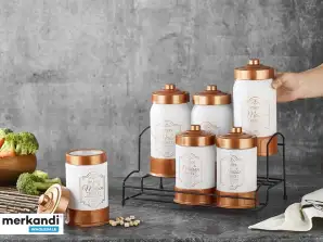 HN-2503 Hané Set Storage Jars With Rack - Storage Canister