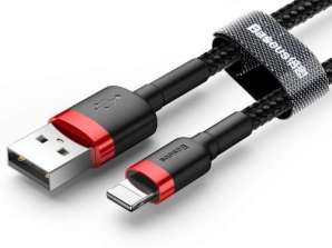 Baseus Lightning Cafule Cable 2.4A 0.5m Red   Black  CALKLF A19