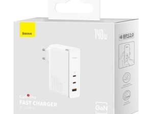 Baseus Travel Charger GaN5 Pro Fast wall charger  C C U  140W White EU