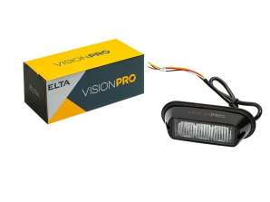 Luz de advertencia Elta VisionPro | Luz de flash de 3 LED | Potencia de 3W/9W | Rango de voltaje de 9-30 V | Luz de señal amarilla