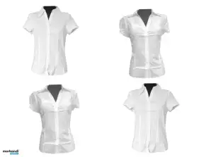 BLOUSES SHIRTS WOMEN'S TOPS WITH COLLAR MIX SHIRTS WHITE 48- 56