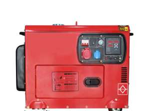 Dieselgenerator - DW 8500W - Elektrisk start - Meget støjsvag og økonomisk - Maksimal belastning 6500w - AVR-controller - Maksimal udgangsspænding: 6,5 kW / 220V / 380V - 2x 220V. 3250W