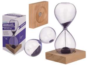 Hourglass with magnetic sand of purple color 16 cm, operating time: 1 minute