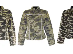 WOMEN'S AUTUMN DENIM JACKETS CAMO COTTON S-XL