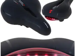 L BRNO Sports bicycle saddle, comfortable, flexible foam, LED lamp