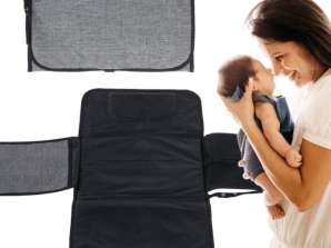 Persirengimo kilimėlis keičiant kūdikio turistinį sulankstomą krepšį pilką