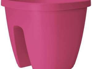 Emsa railing pot for balcony, 9 litres, self-watering system, pink