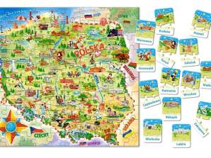 Pædagogisk puslespil stiksav Kort over Polen 128 brikker 6 CASTORLAND