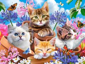 Jigsaw Puzzle 120 Pieces Cats in Flowers 6 CASTORLAND