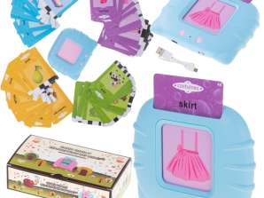 Lector de tarjetas didácticas de juguete educativo para aprender vocabulario en inglés 112 tarjetas azul