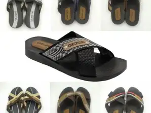 Set of Men's Leather Flip Flops from Well-Known Brands - Sizes 40-45