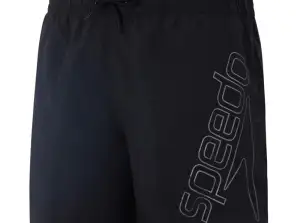 Logotipo de pantalones cortos Speedo para hombre 16 NEGRO / GREME METÁLICO talla M