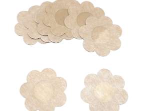 Paquete de 10 pegatinas para cubrepezones - Embudos florales de tono de piel para una cobertura discreta